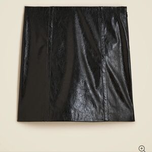 J Crew Mini skirt in distressed faux leather CM749 Size 00 Black NWT